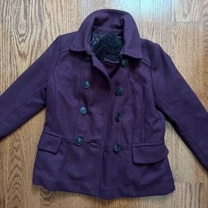 Gap Kids Burgundy Wool Coat